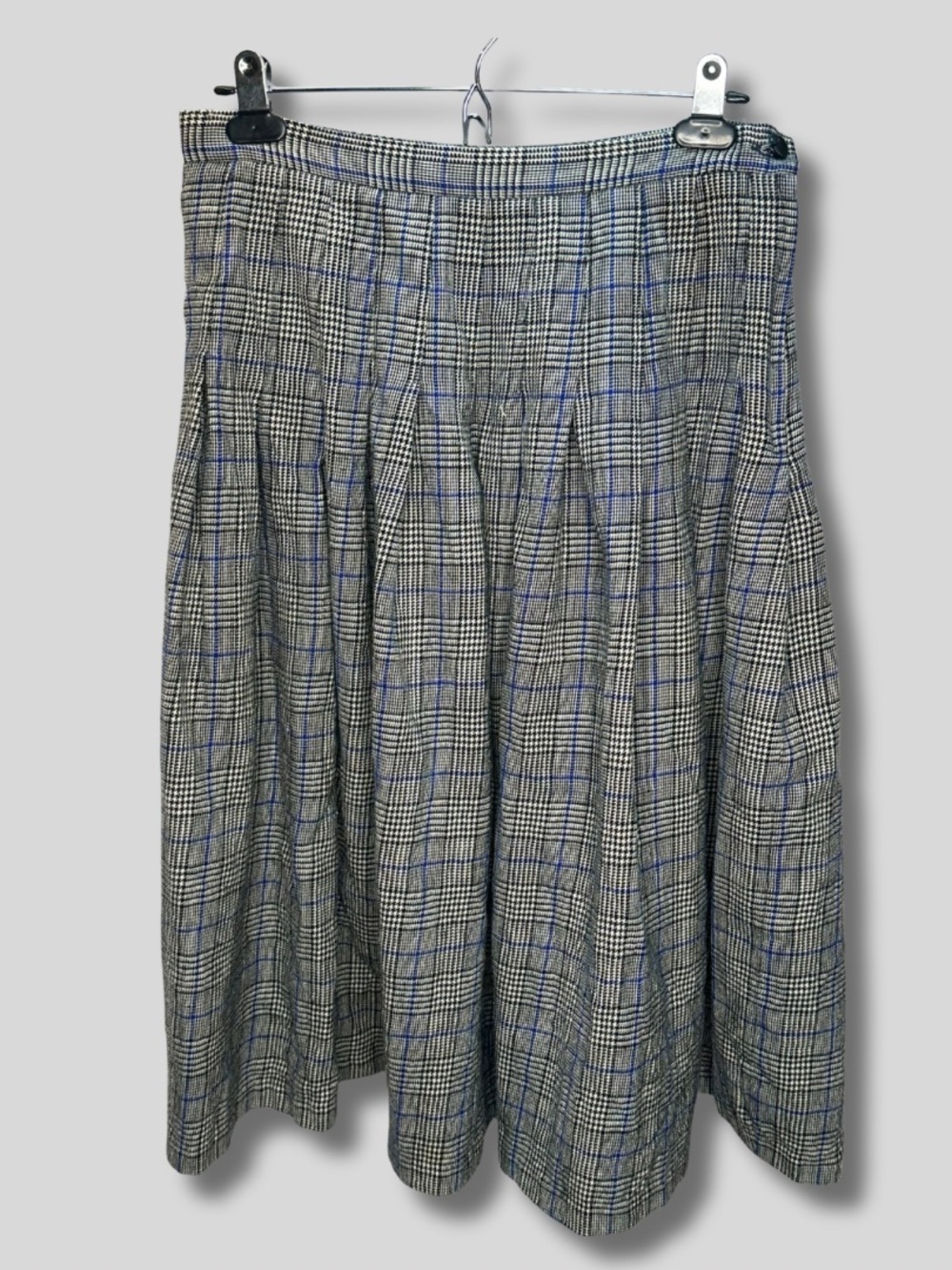 Vintage Pendleton 100% Virgin Wool Plaid Pleated Midi Skirt USA Made